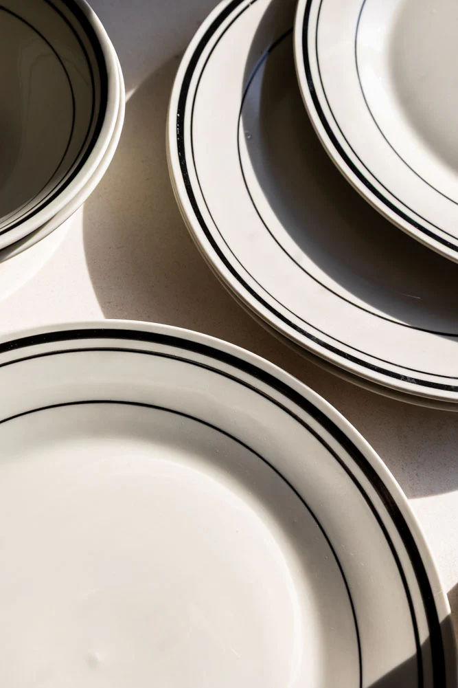 Bistro Style Black & White Dinnerware - 2 Options Available - Image 8