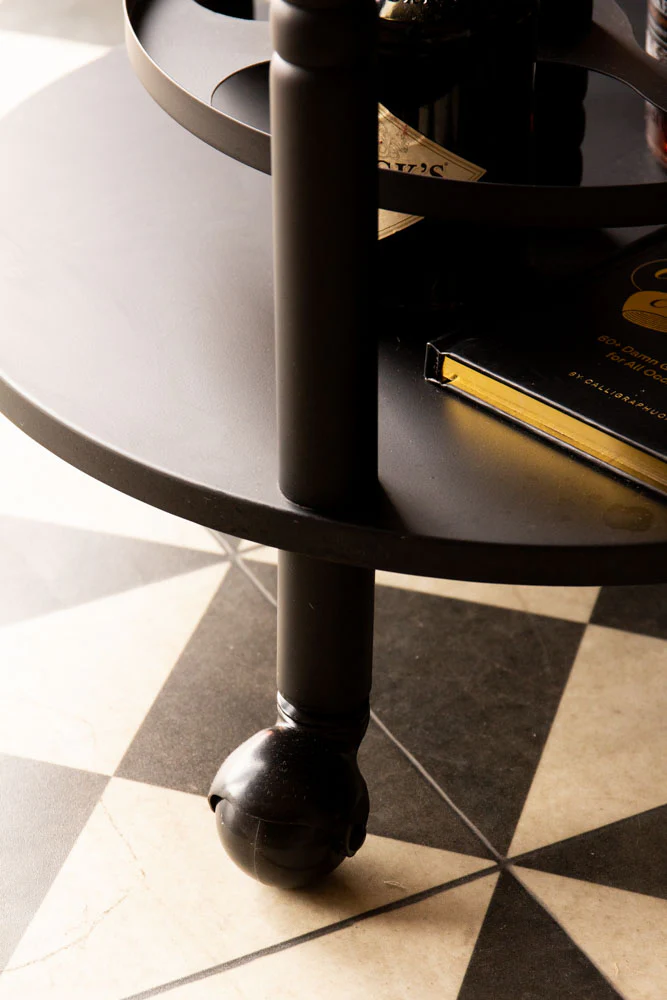 Black & Gold Disco Ball Drinks Trolley Cart - Image 10