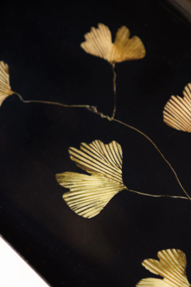 Black & Gold Ginkgo Leaf Tray - Image 2