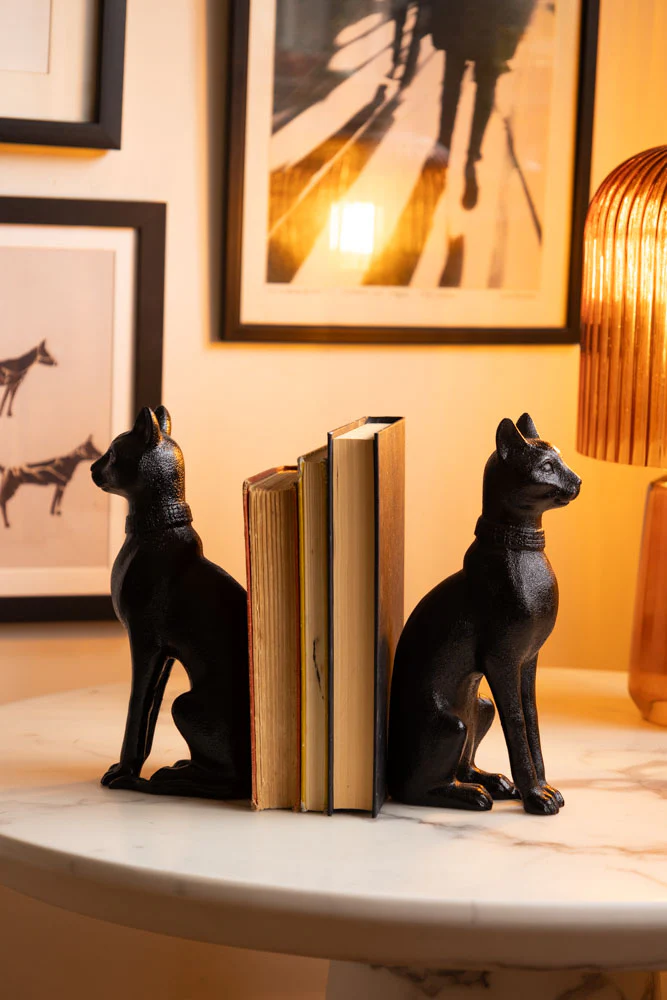 Black Sitting Cat Bookends - Image 5