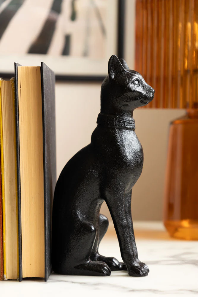 Black Sitting Cat Bookends - Image 6