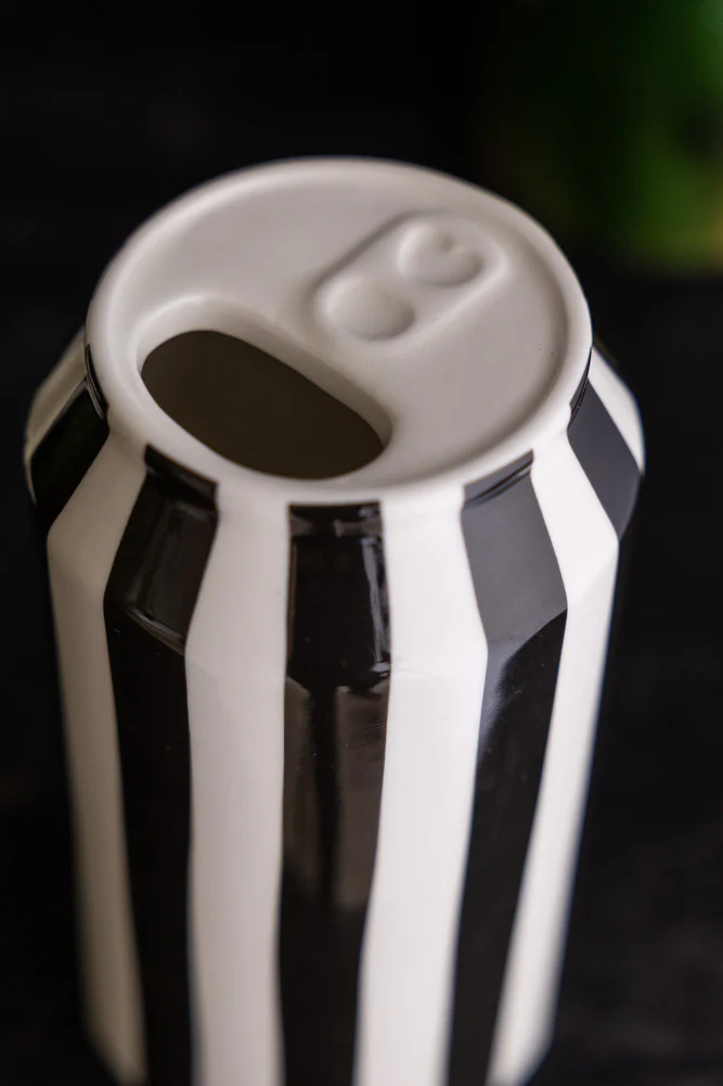 Black & White Stripe Poison Can Display Ornament - Image 3
