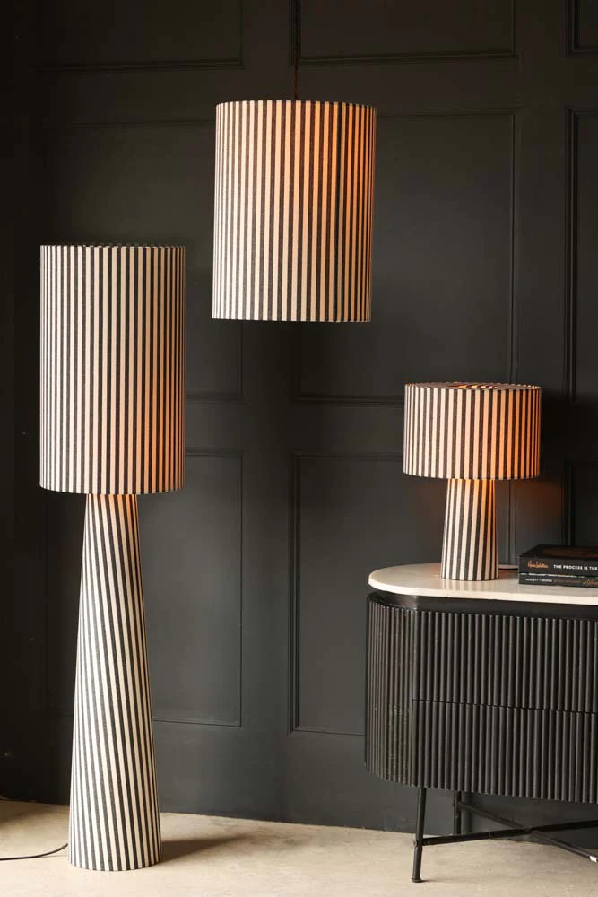 Black & White Stripe Table Lamp - Image 8