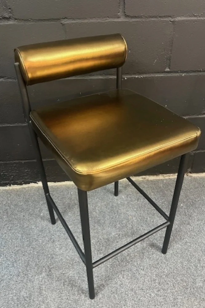 Burnished Gold Roll Back Bar Stool - SECONDS - Image 2
