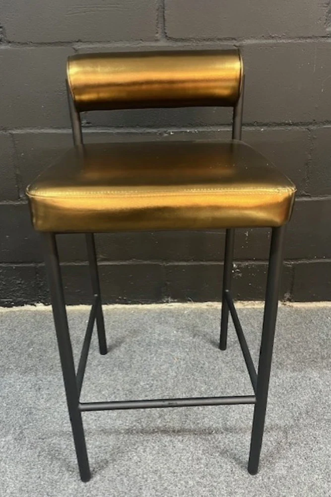 Burnished Gold Roll Back Bar Stool - SECONDS - Image 3