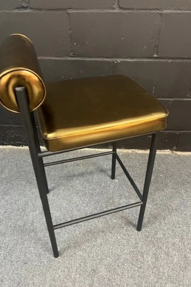 Burnished Gold Roll Back Bar Stool - SECONDS - Image 7