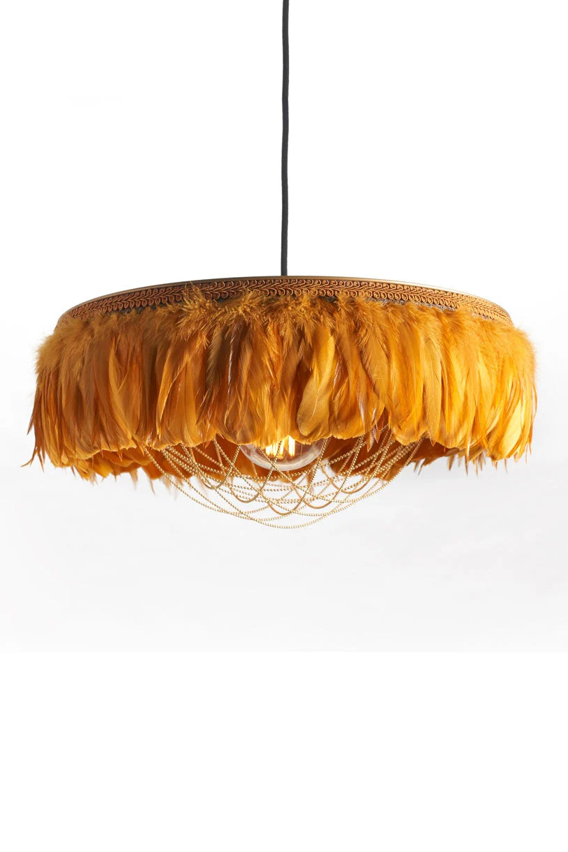 Coldharbour Lights Juliette Feather Shade - Mustard Yellow - Image 3