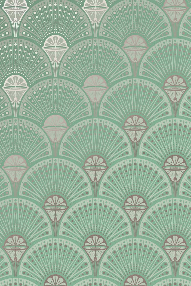 Divine Savages Deco Martini Copper Patina Wallpaper - Image 9