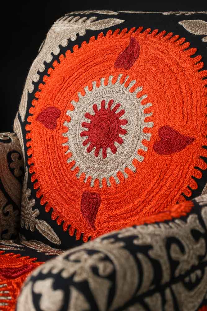 Embroidered Folk Pattern Armchair - Image 4