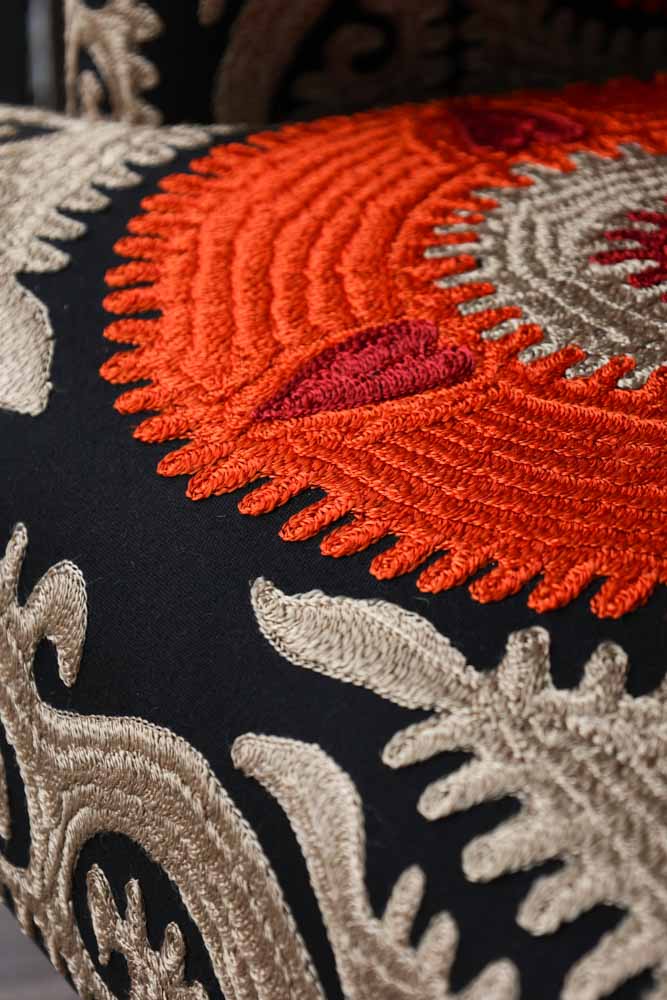 Embroidered Folk Pattern Armchair - Image 6