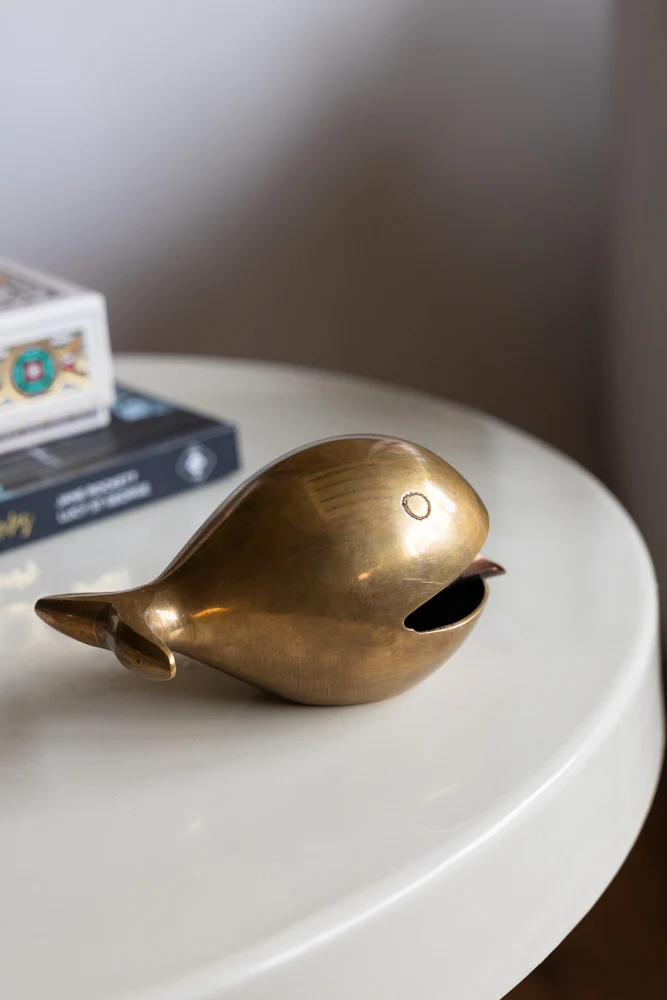 Fabulous Antique Gold Whale Ornament/Ashtray - Image 4