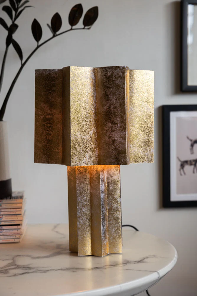 Gold Leafed Effect Star Table Lamp - Image 4