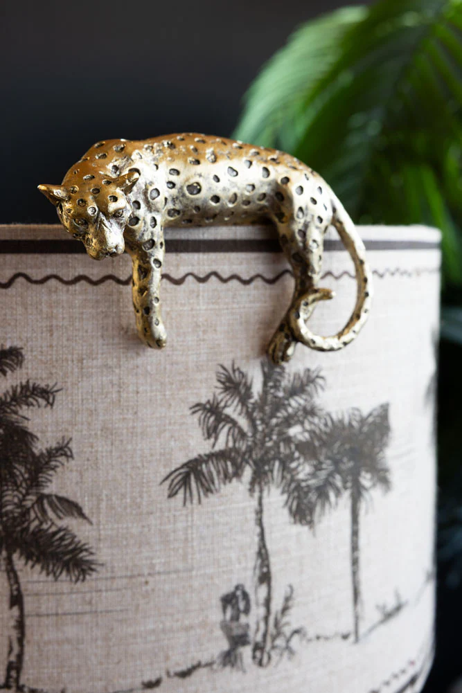 Gold Lounging Leopard Decoration