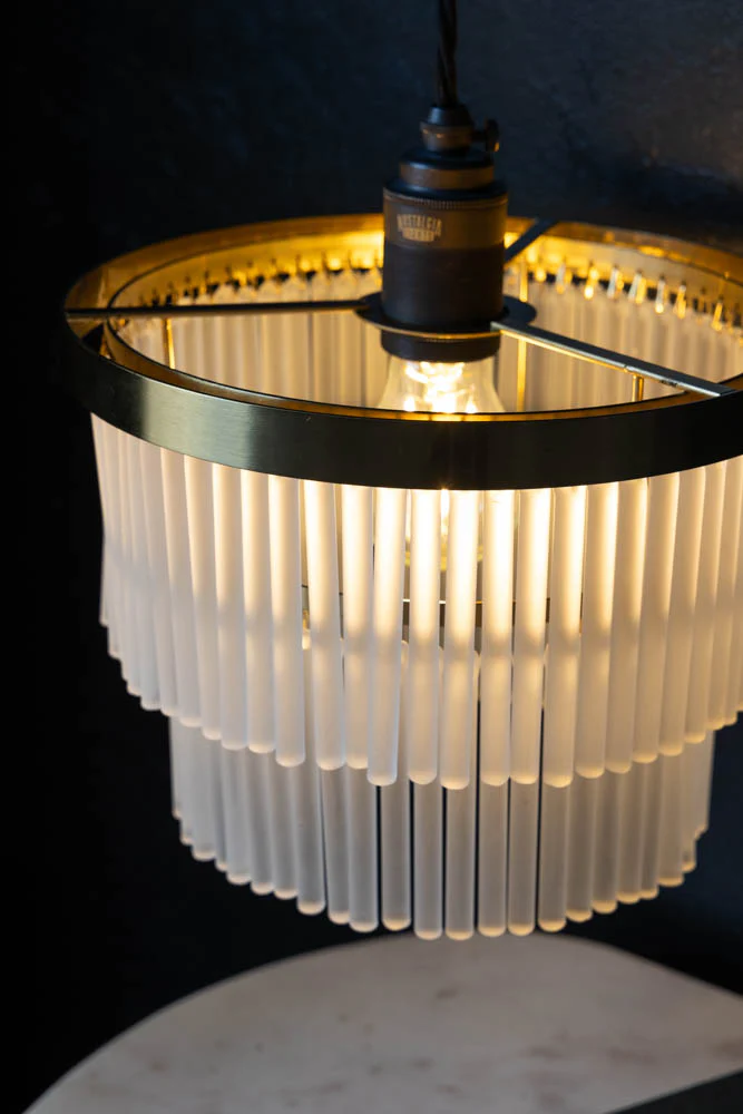 Gold Tiered Glass Easyfit Ceiling Light Shade - Image 3