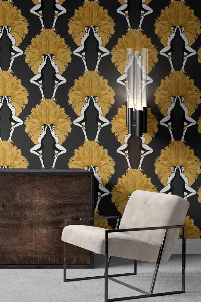 Graduate Collection Showgirl Black & Gold Wallpaper - Image 4