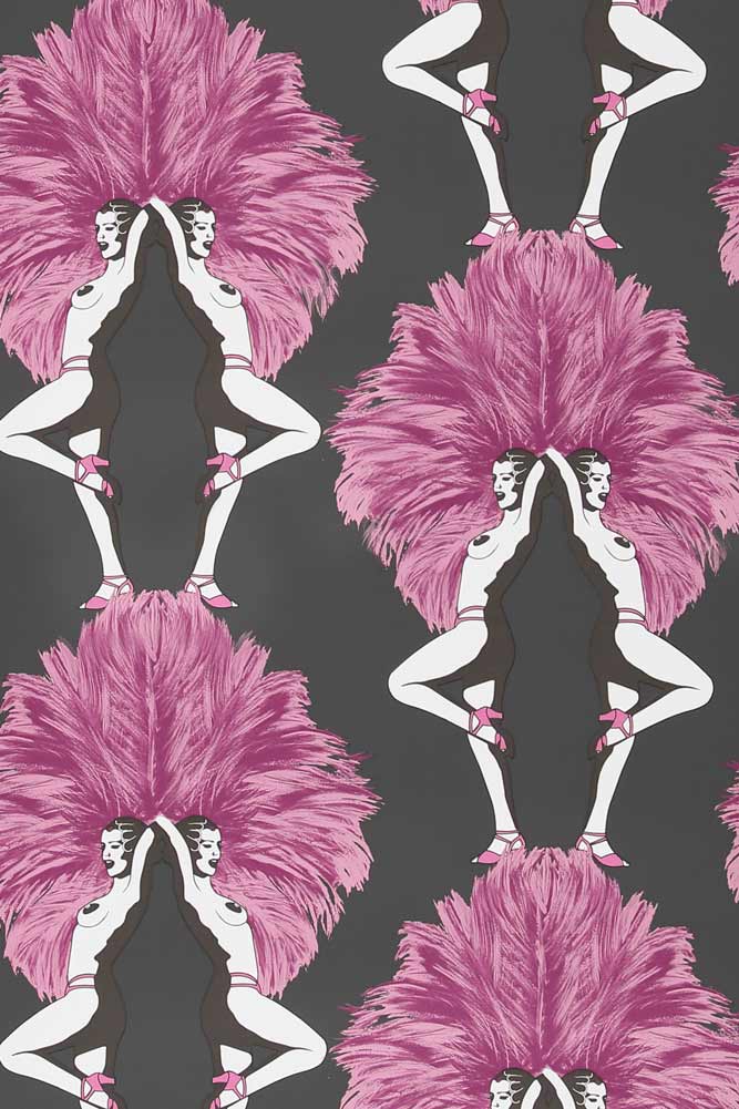 Graduate Collection Showgirl Black & Hot Pink Wallpaper - Image 7