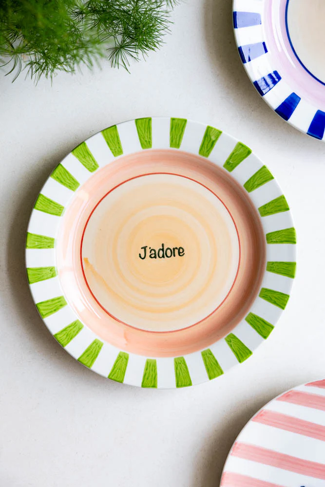 Green & Pink J’adore Ceramic Serving Plate - Image 6