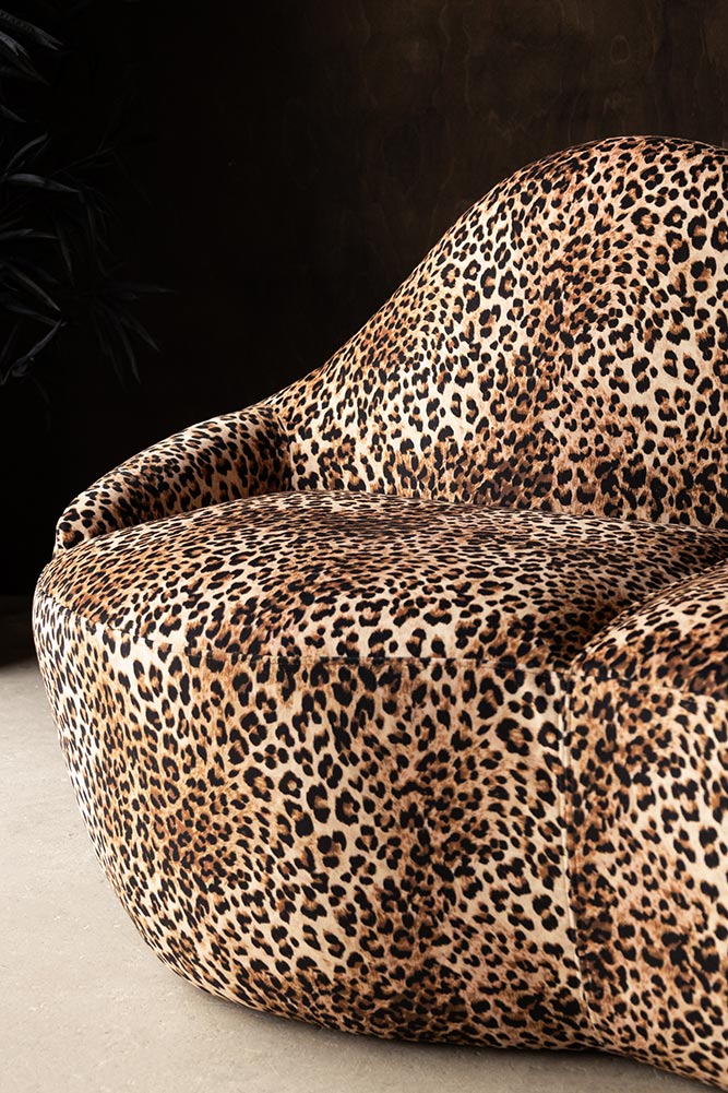 Leopard Print Velvet Lips Sofa - Image 2