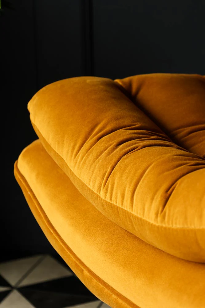 Mustard Velvet Swivel Chair - Image 4