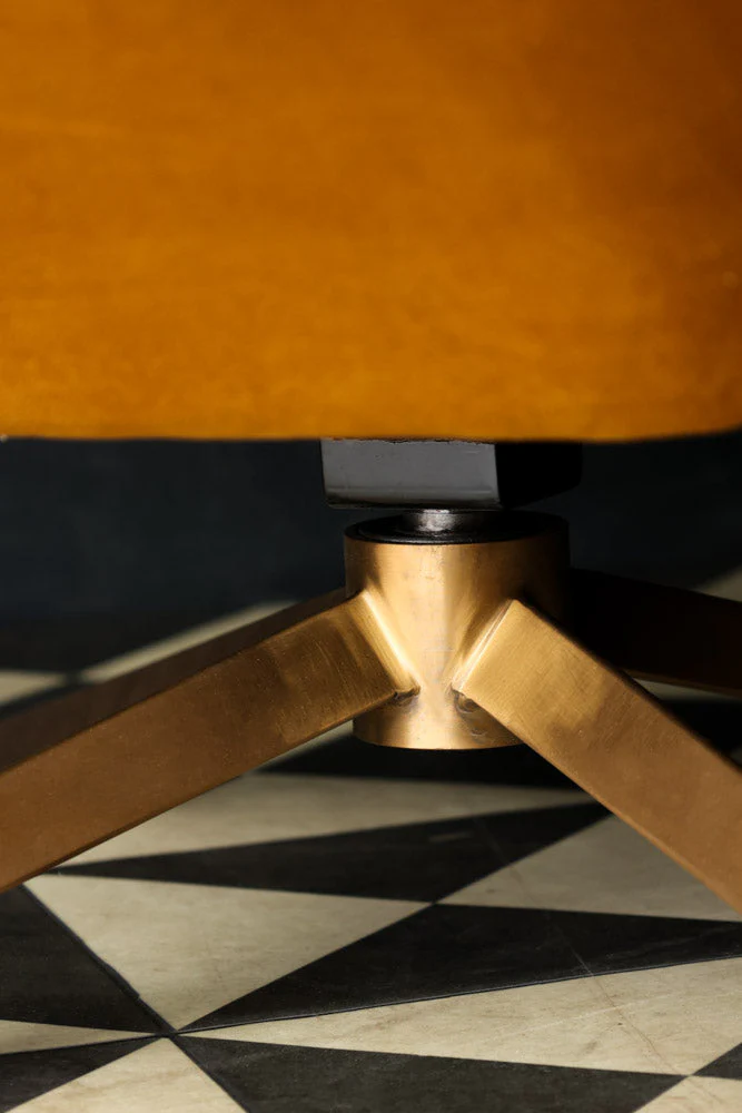 Mustard Velvet Swivel Chair - Image 5