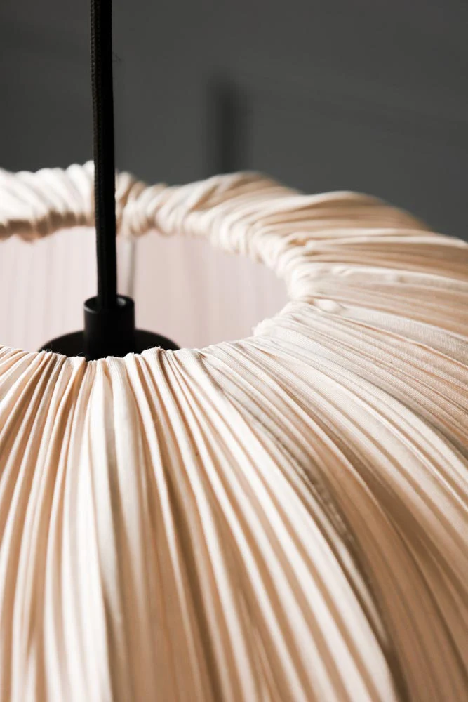 Neutral Pleated Fabric Ceiling Light - Image 4