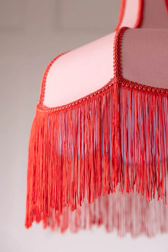 Pink & Red Tassel Edge Ceiling Light - Image 5