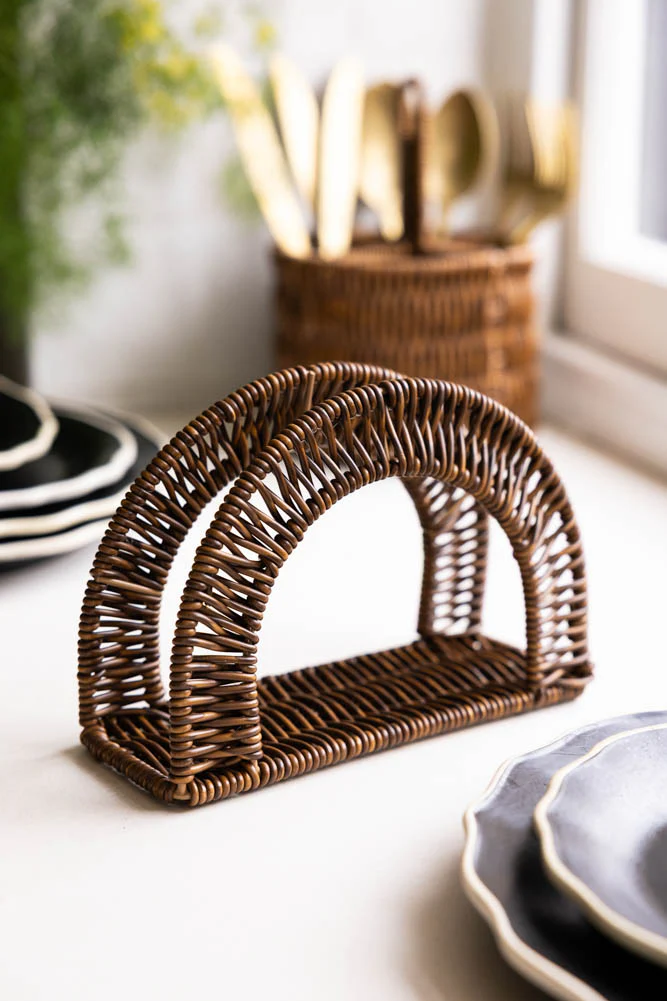 Rattan-Style Napkin Holder - Image 2