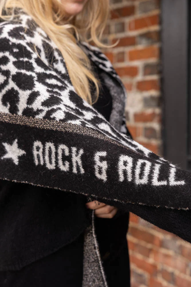 Rock & Roll Monochrome Animal Print Scarf - Image 2