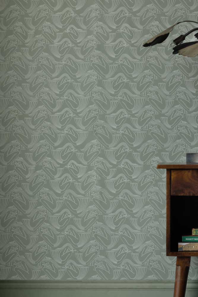 Rockett St George Deco Nymph Olive Wallpaper - Image 4