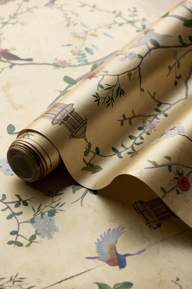 Rockett St George Modern Chinoiserie Antique Gold Wallpaper - Image 9