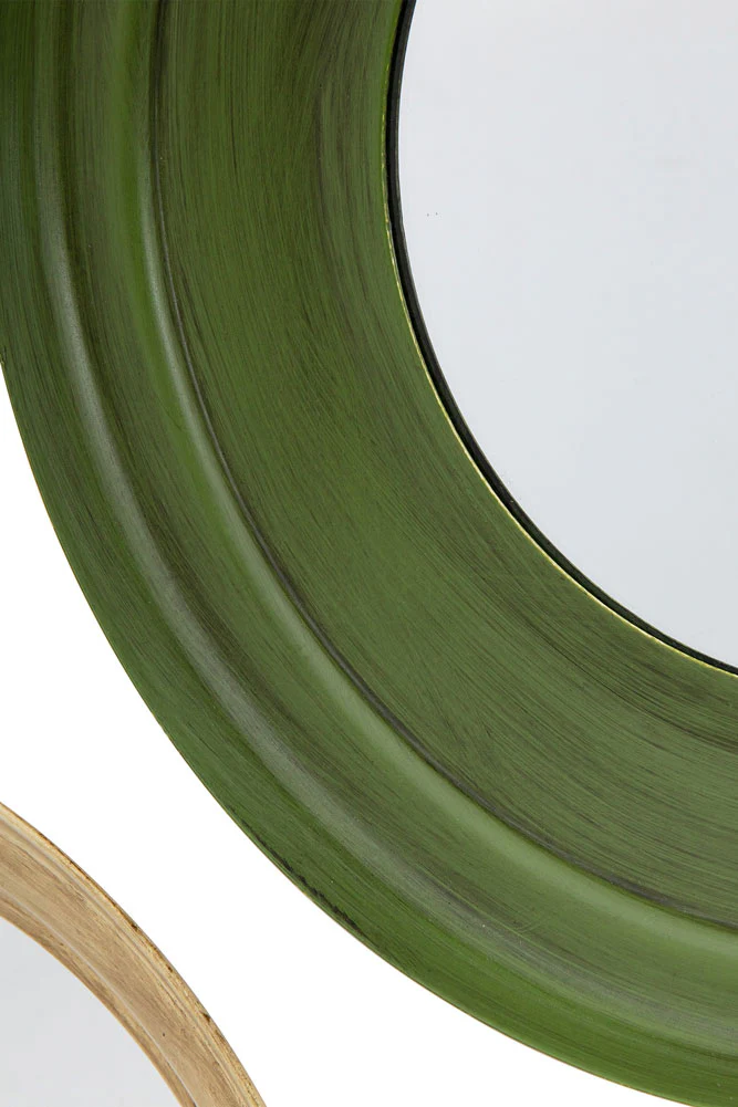 Set Of 5 Metal Frame Mirrors in Green & Natural - Image 5