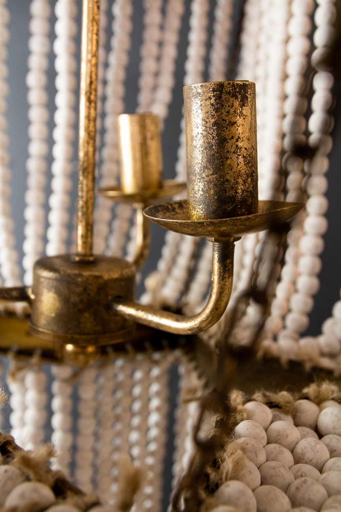 Star Shaped Beaded Statement Chandelier Light - Image 5