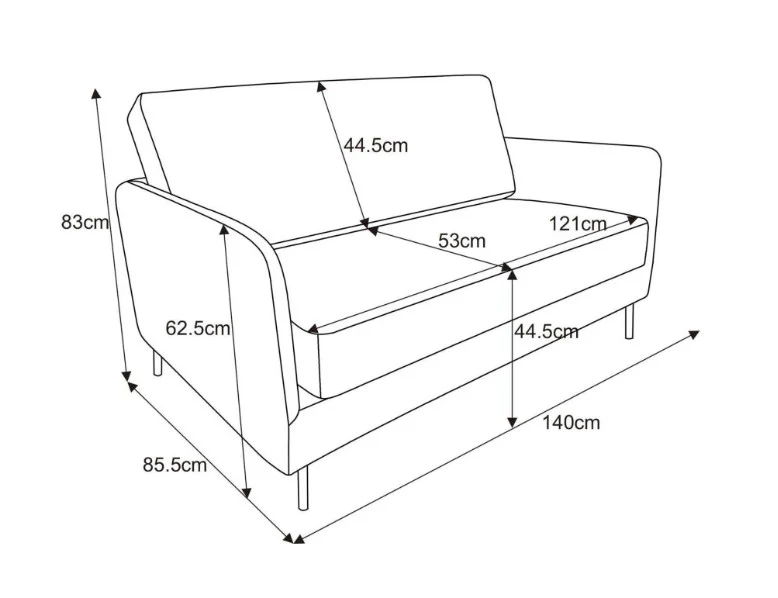 The Edie 2 Seater Sofa in Studio Stripe Velvet - Image 5